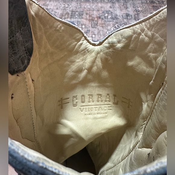 Corral Grey and Turquoise Western Cowboy Boots - Picture 6 of 7